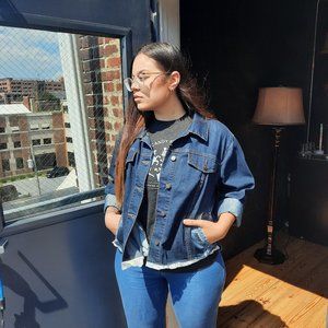 Upcycled Lace Blue Denim